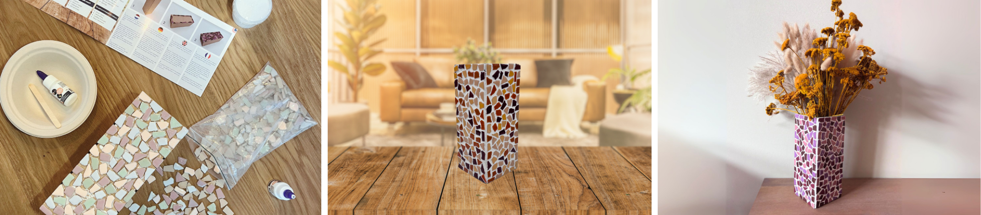 Create your own stylish mosaic vase with this DIY kit for adults