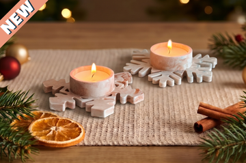 DIY-Set Gießharz Schneeflocken-Teelichthalter