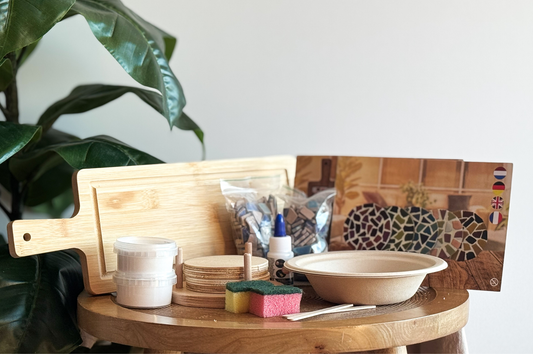 DIY Mosaic Combo Kit – Serving Board & Coasters Craft Set