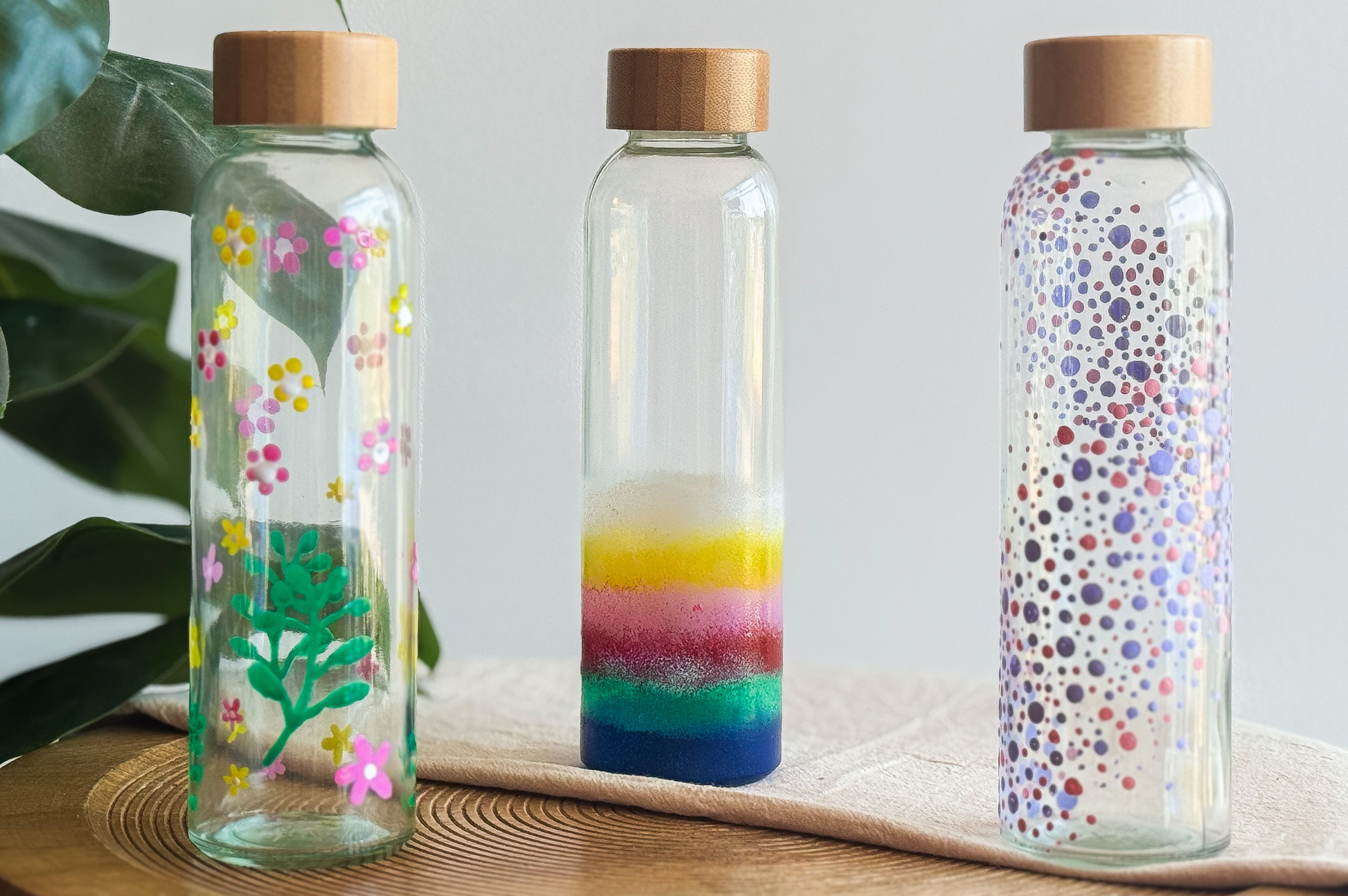 Diy pakket glazen waterfles