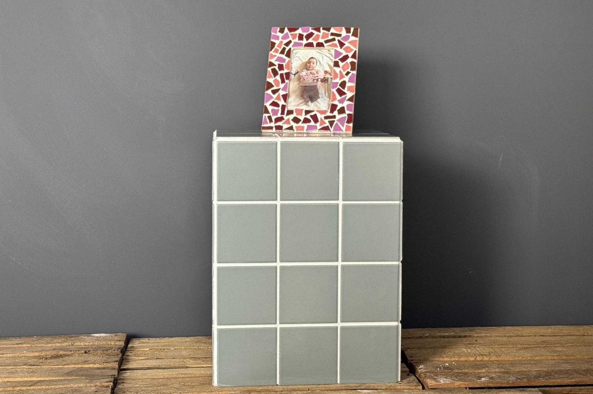 diy pakket mozaiek bijzettafel grijs