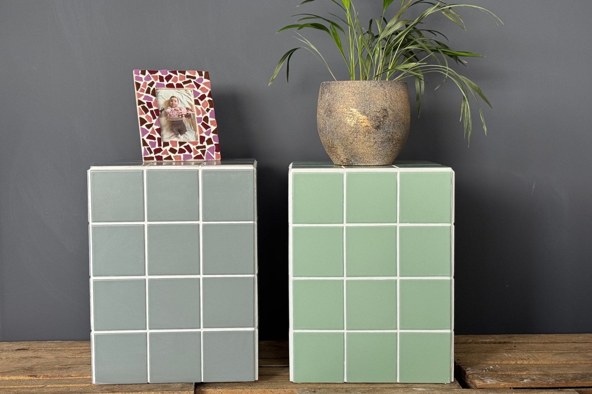 diy pakket mozaiek bijzettafel twee kleuren