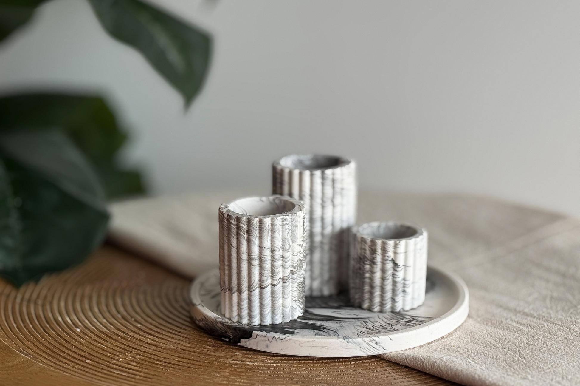 Giethars dienblad kaarsenhouder zwart