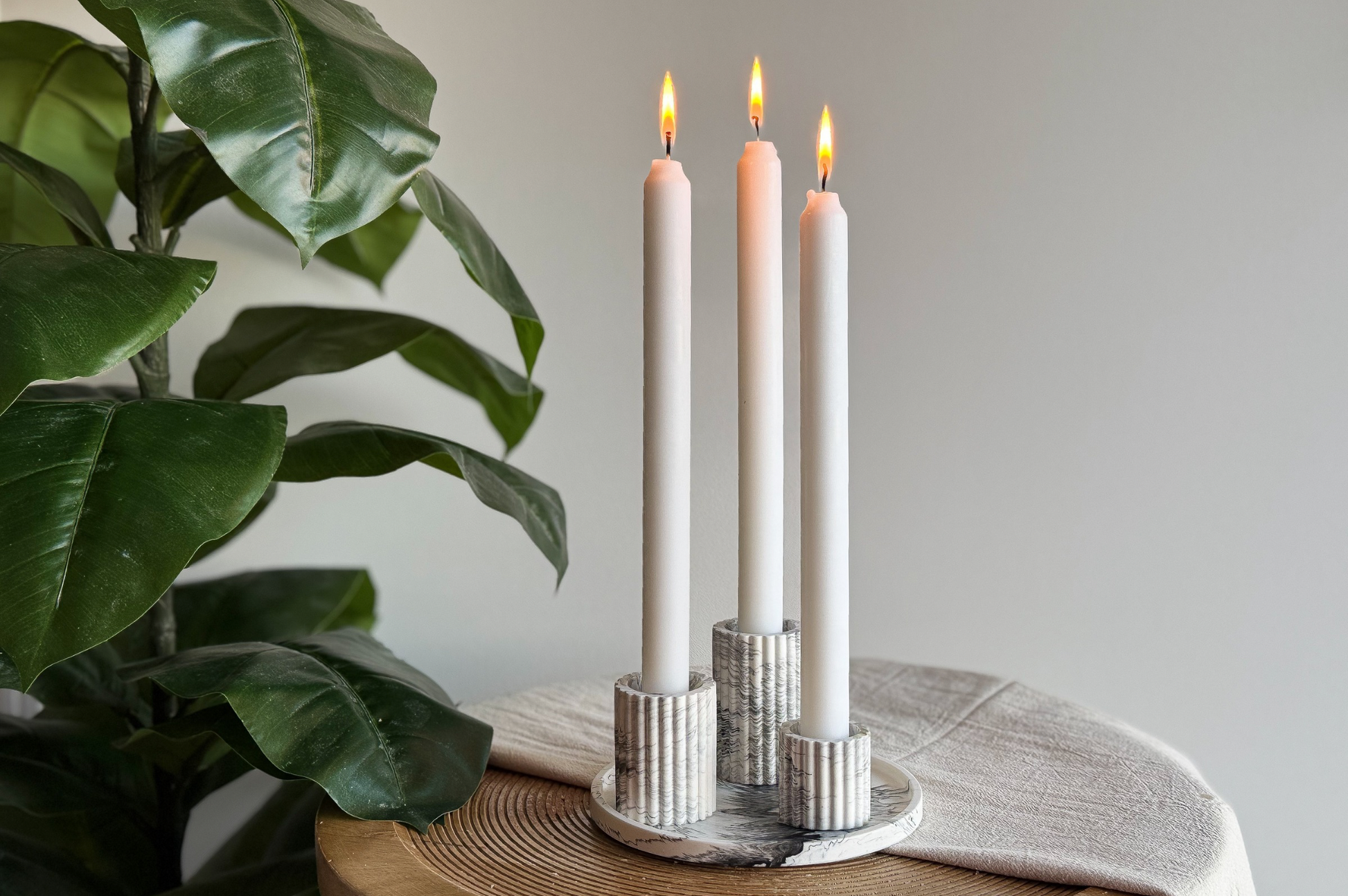 Giethars dienblad kaarsenhouders zwart