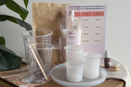 inhoud diy pakket dienblad met kaarsenhouders