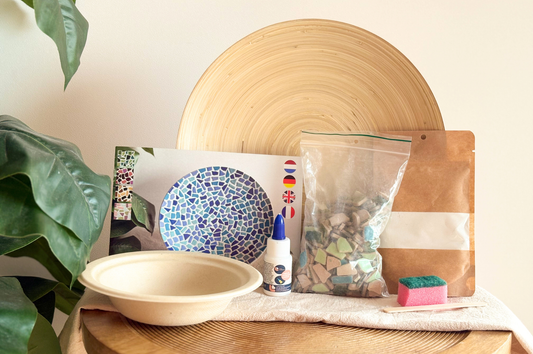Bundle - Craft Kit Mosaic Bowl + Tealight Holders With Dried Flowers