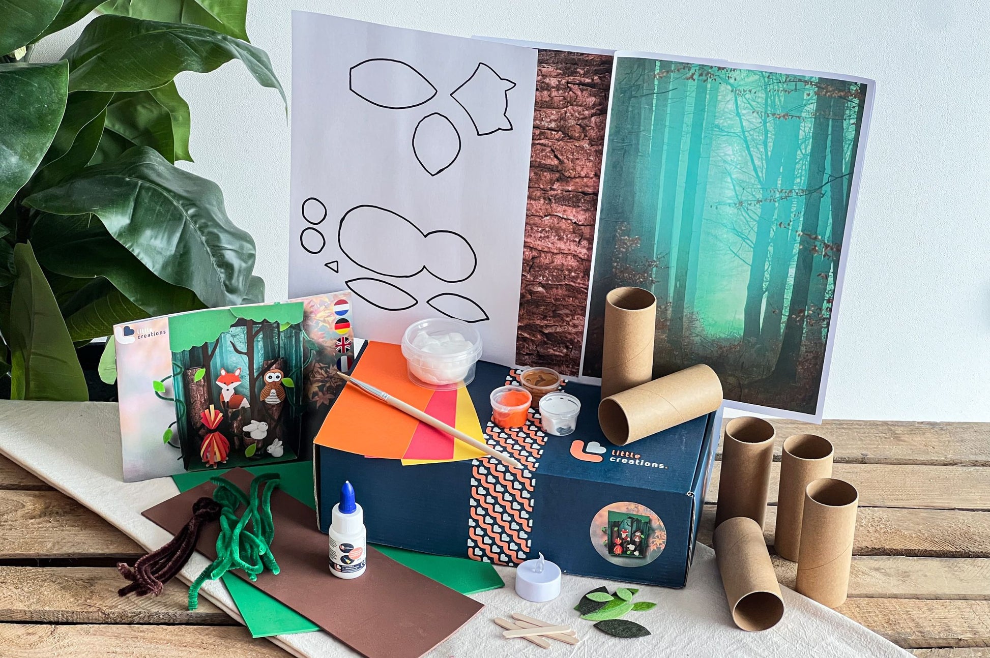 Inhoud knutselpakket dieren van het bos