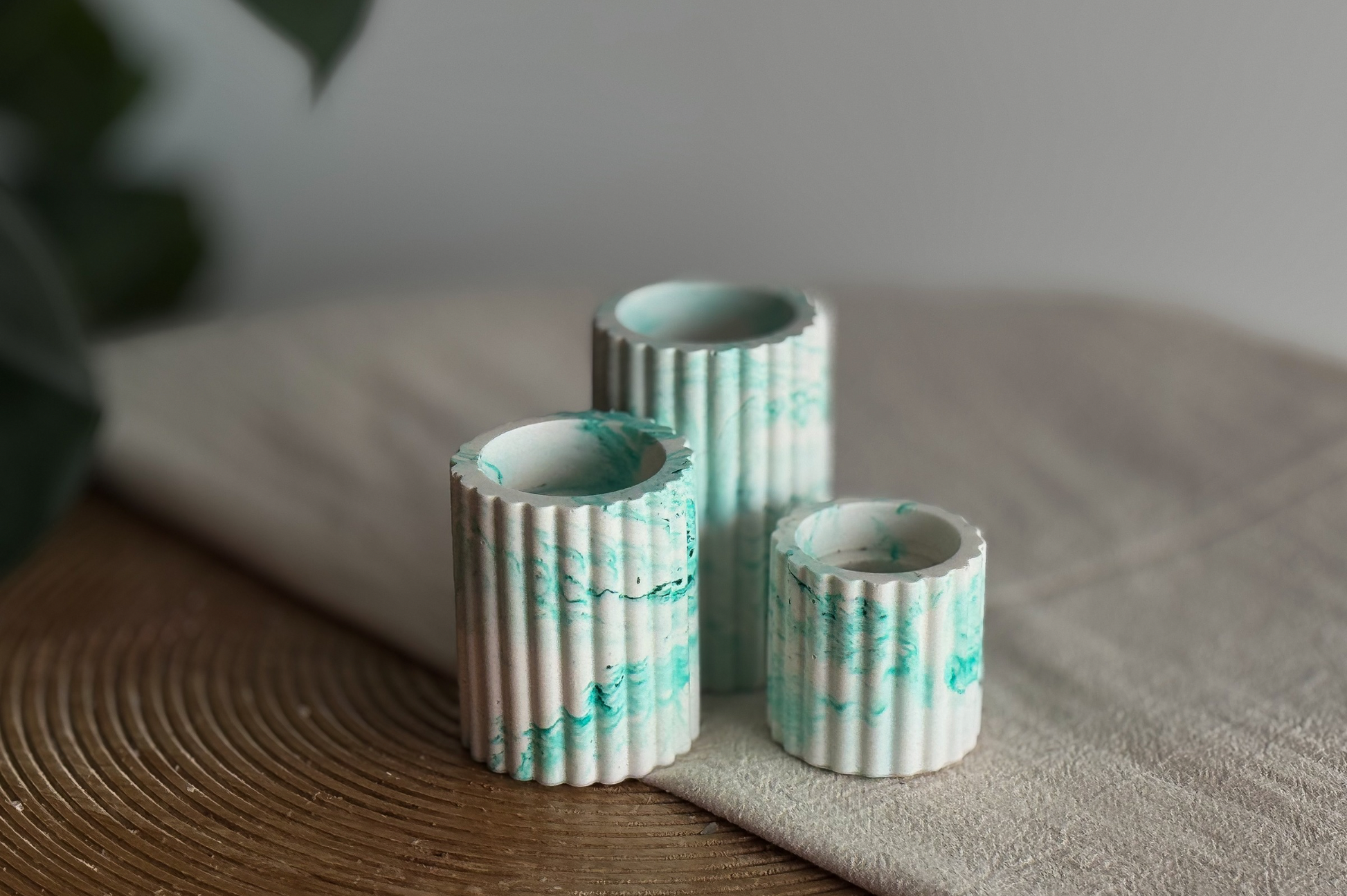 diy pakket giethars kaarsenhouderset groen