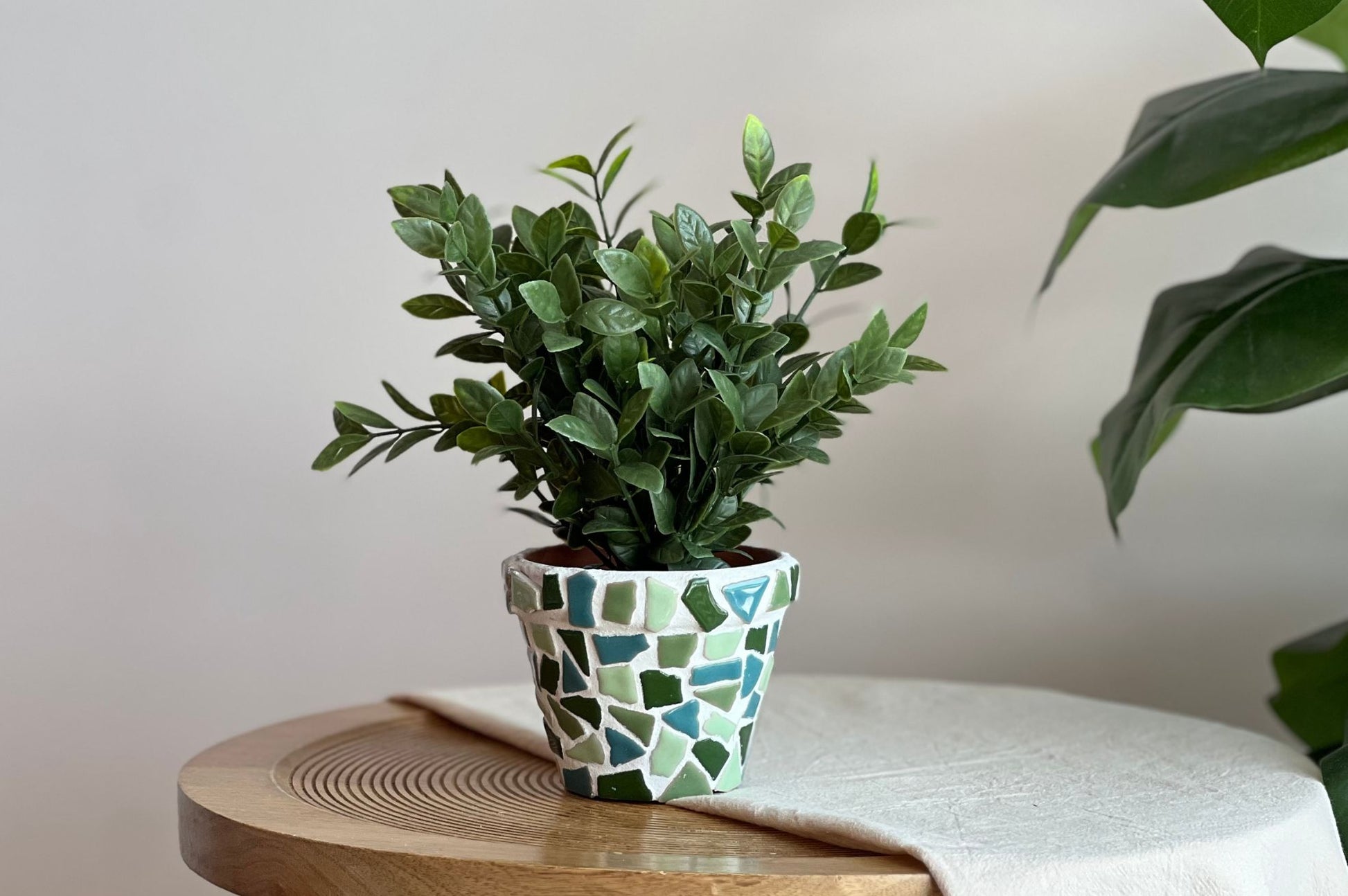 Mozaiek bloempot groen