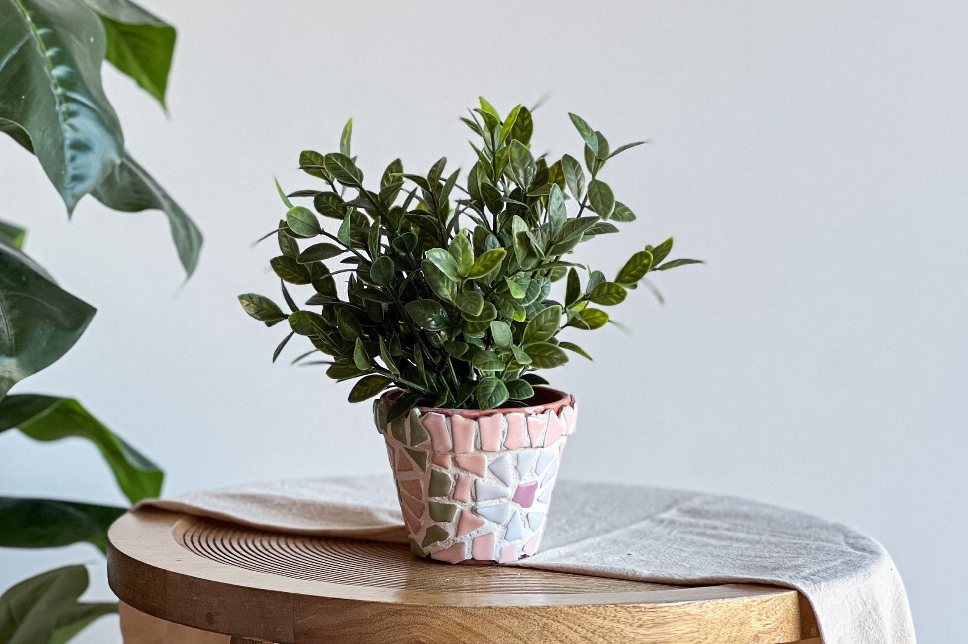 Mozaiek bloempot pastel