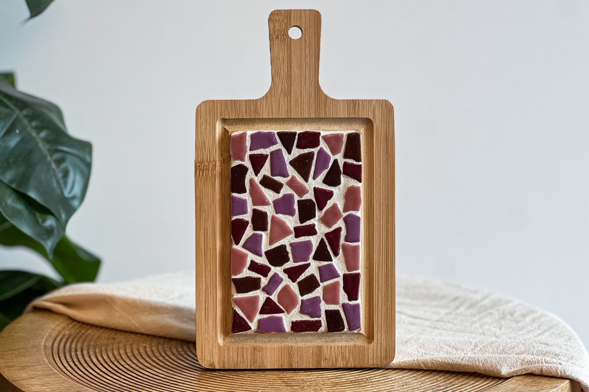 Mozaiek borrelplank mini roze