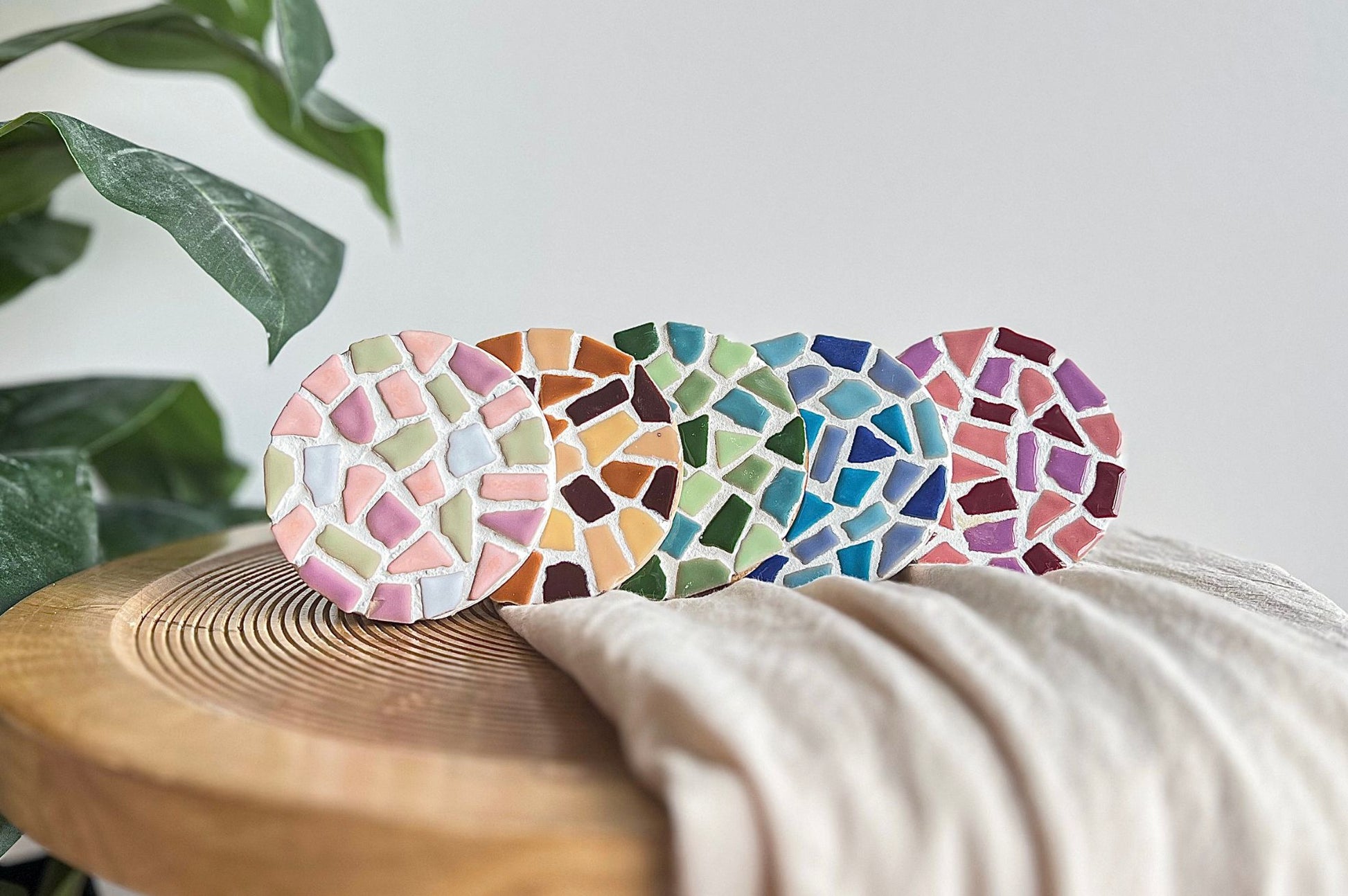 Mozaiek onderzetters alle kleuren