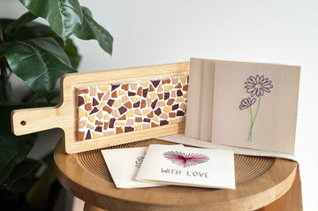 Bundel – DIY Pakket Mozaïek Borrelplank + Borduurkaarten (5 stuks)