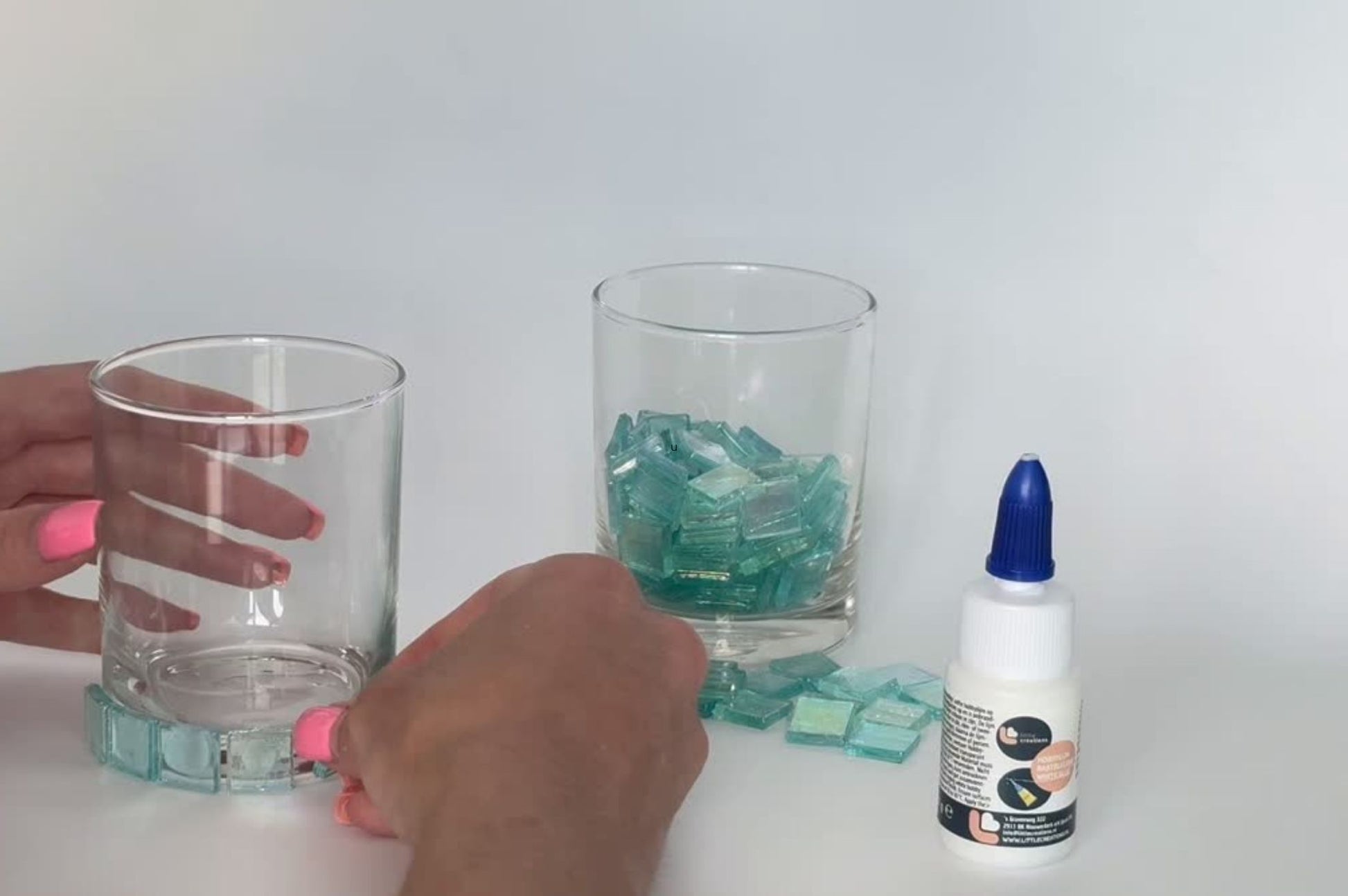 Video tutorial diy pakket waxinelichthouder met glasmozaiek