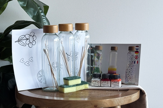 DIY Glass Water Bottle Kit – 3 Pieces (20% Discount)