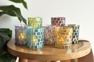 DIY Kit Tealight Candle Holder with Glass Mosaic