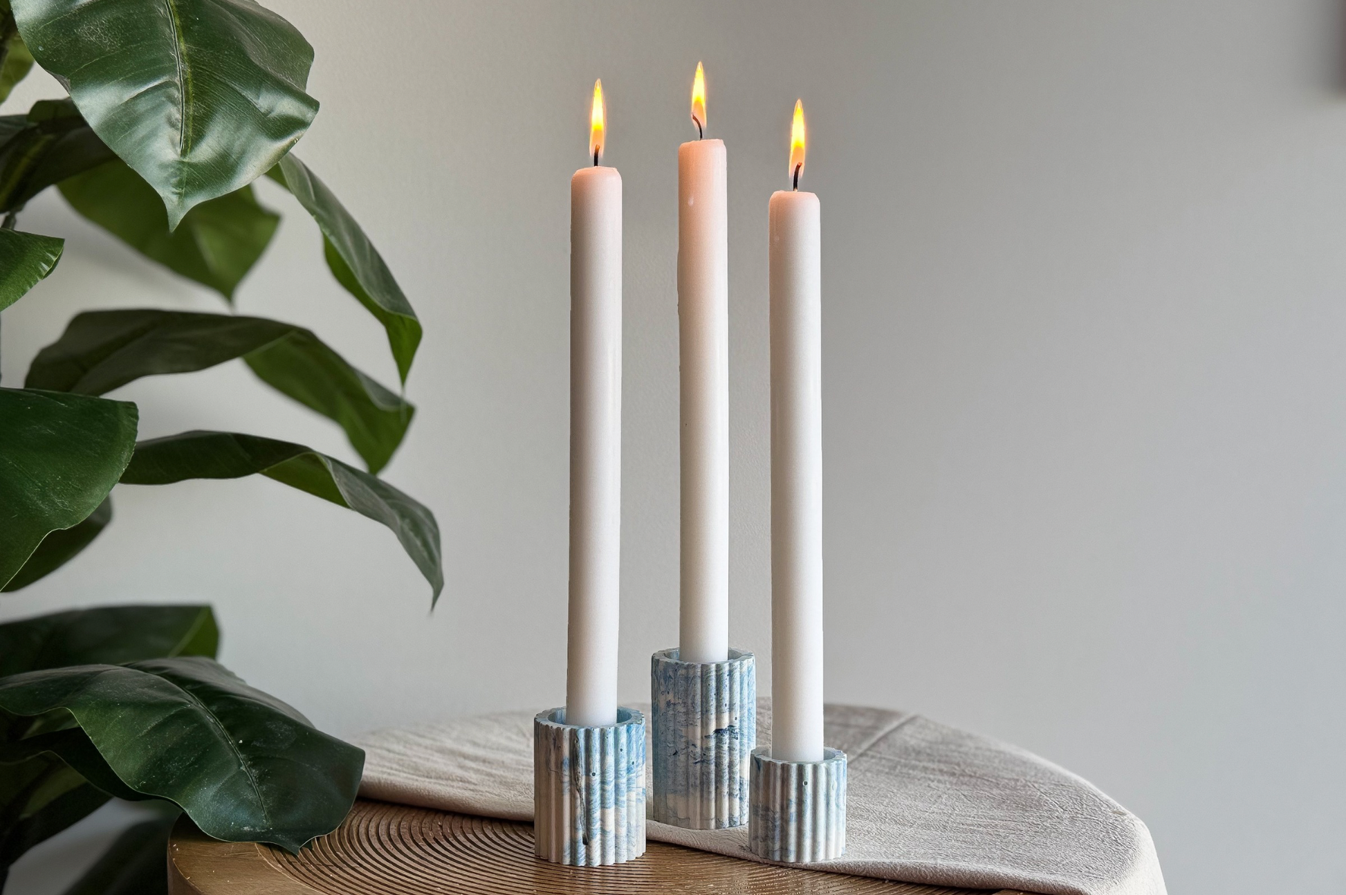 giethars set kaarsenhouders blauw