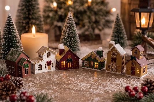 DIY Pakket Houten Kerstdorp (6 stuks, betaal 4)